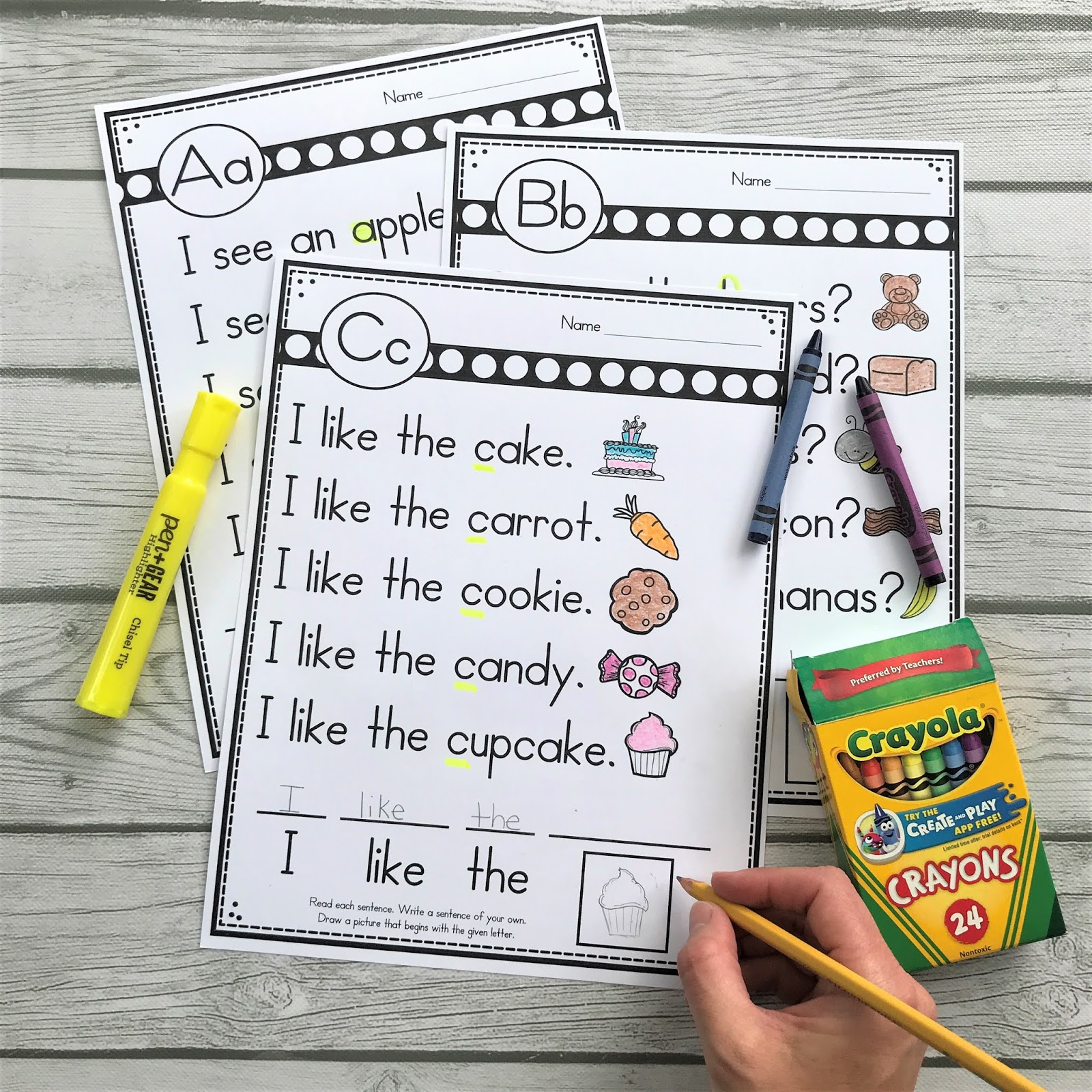 Alphabet Sight Word Sentences For Kindergarten Or First Grade Mrs Mcginnis Little Zizzers