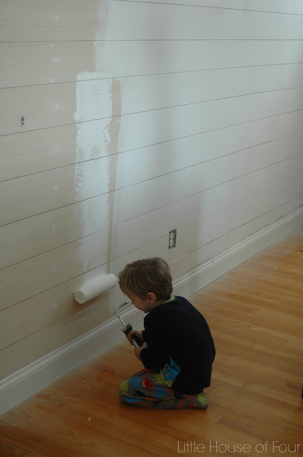 painting plank wall