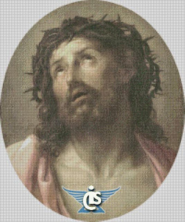 jesus face man of sorrows by Guido Reni cross stitch