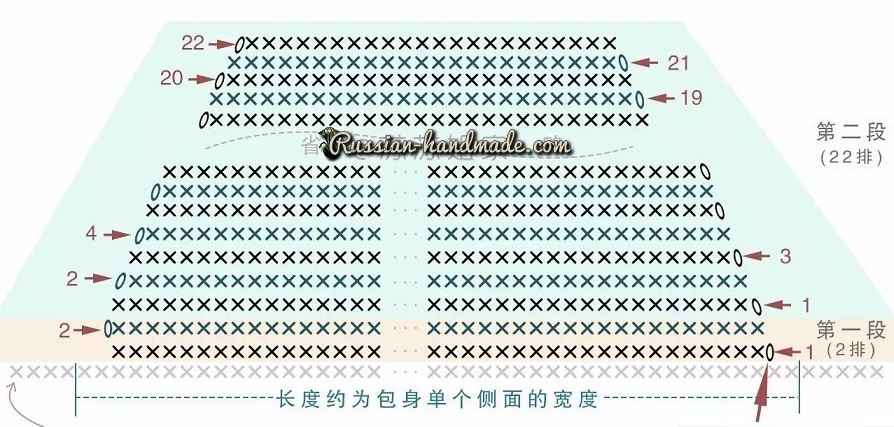 Схема вязания клапана рюкзака