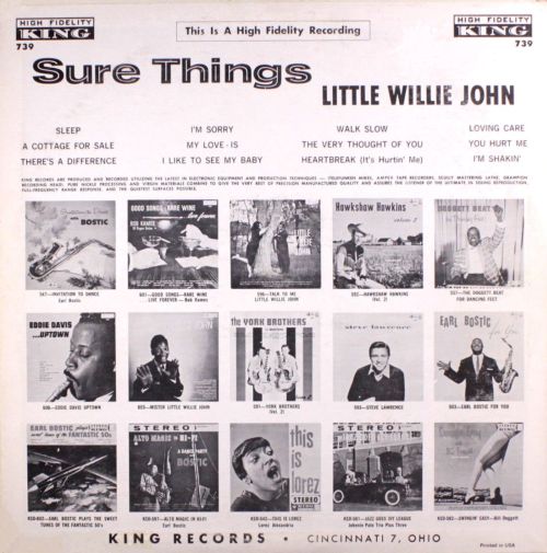 Be Bop Wino Little Willie John Sure Things (King LP 739)