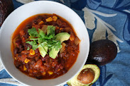 Veggie Chili with Avocado and Cilantro Veggie Chili with Avocado and Cilantro