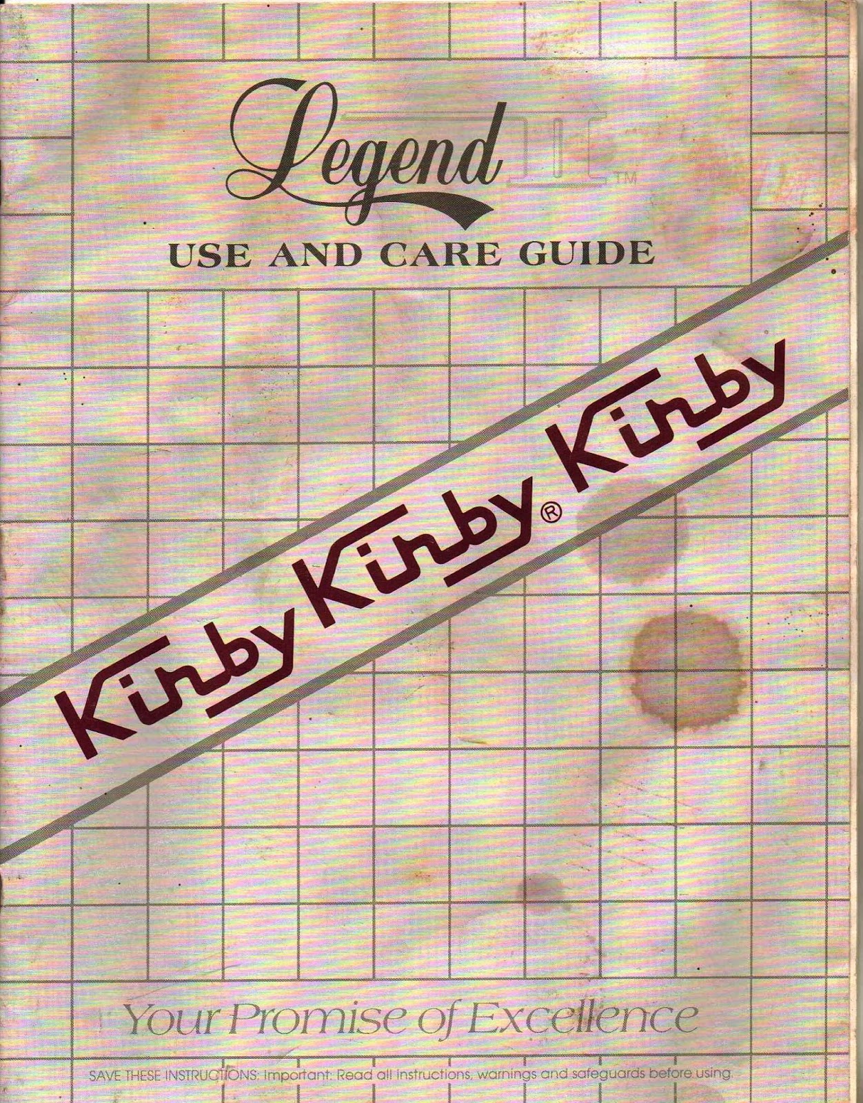 Kirby Instruction Manual Heritage II, Legend & Legend II