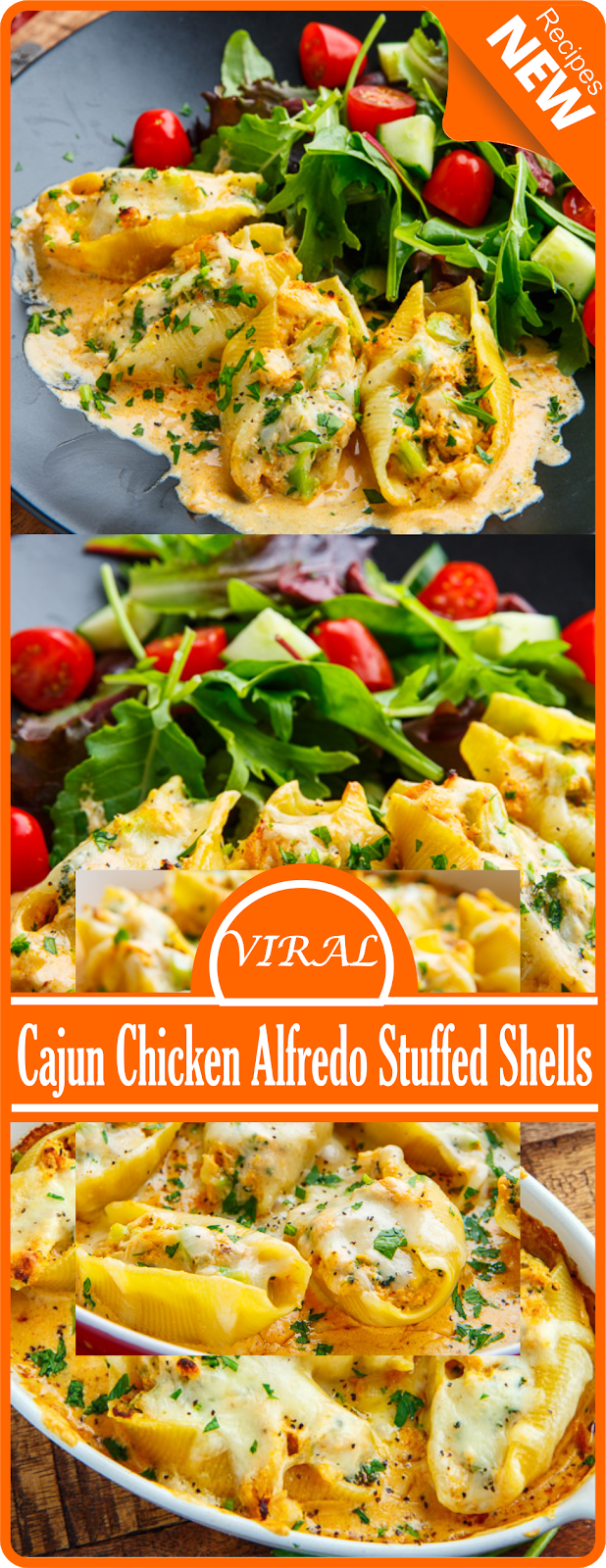 Cajun Chicken Alfredo Stuffed Shells Think food