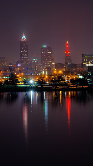 Buildings, City, Night, Lights, Reflection, Water