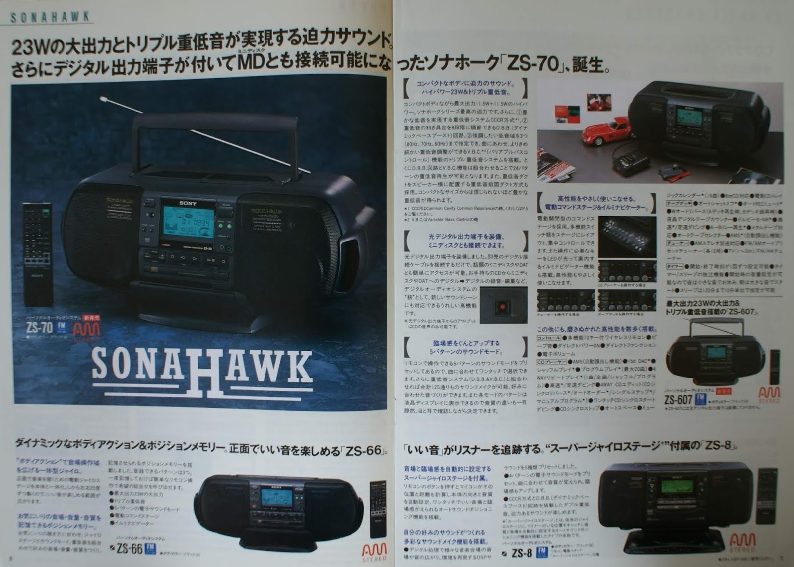 SONY CDラジカセ ZS-8 ソナホーク希少 ポータブルプレーヤー