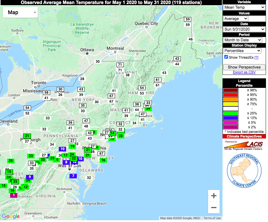 Addison County Weather Watchers May/2020 Weather and Climate Recap
