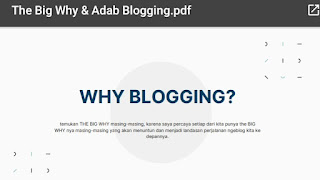 Materi Pertama Blogspedia Coaching tentang The Big Why pdf