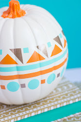 pumpkin geometric modern vinyl decorating diy carve pumpkins fake shapes paint idea using faux painted pieces awesome
