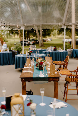 wedding reception table setup
