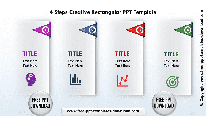 4 Steps Creative RECTANGULAR PPT Template Download