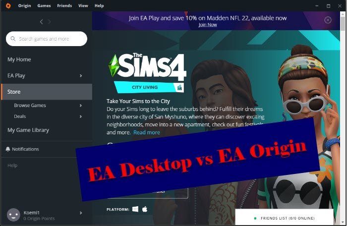 EA Desktop versus EA Origin