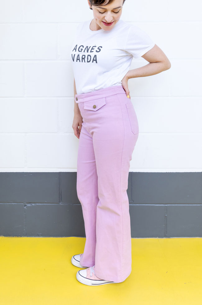 Tilly's pink Jessa jeans of dreams - sewing pattern by Tilly and the Buttons