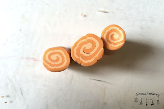 Canne pâte polymère spirale orange Stenna Création Fimo