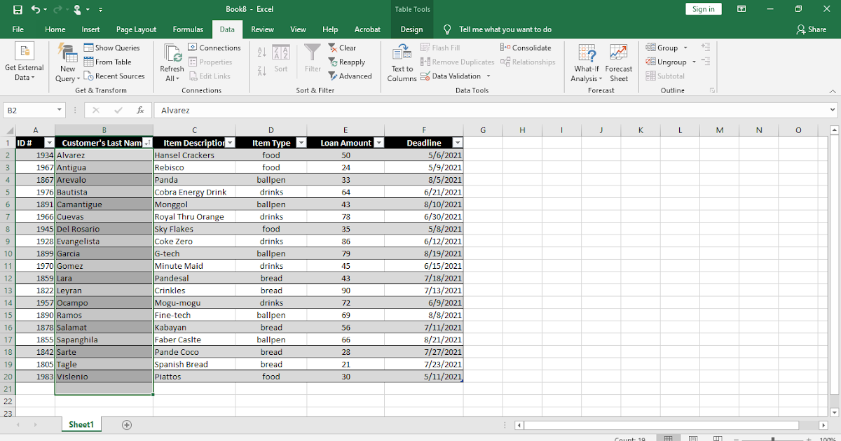 Exercise 8 of 2 Types of Charts, Parts of Chart, Creating Chart