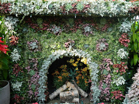 Closeup of Victorian parlour fireplace at Allan Gardens christmas flower show 2012 by garden muses: a toronto gardening blog