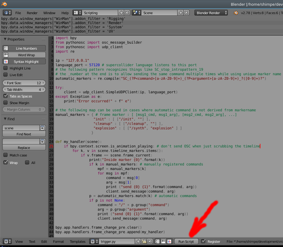 TechnoGems: Scoring a movie with supercollider, blender, python and osc.