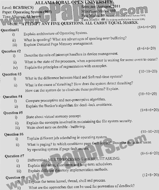 Papers on operating system