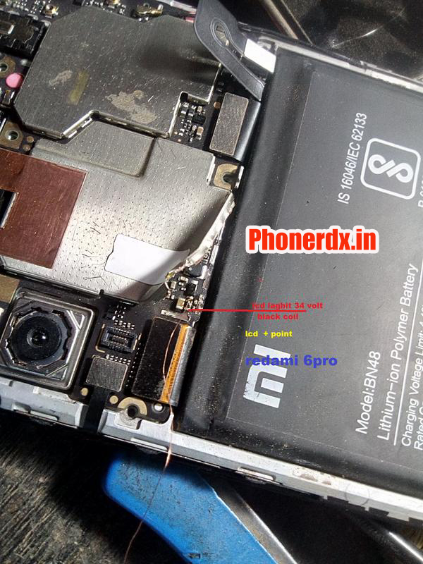 Xiaomi redmi 6 pro lcd light jumper solution display light ways PHONERDX