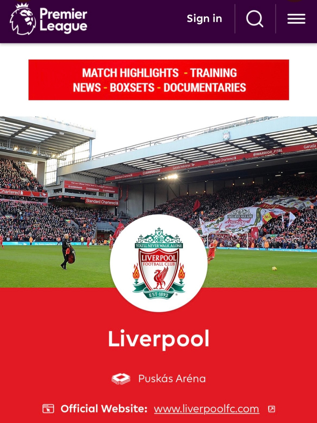 Liverpool fans big change on Premier League website and they loving it - Liverpool FC Transfer News, Rumours, News, Views, - Lfc Rumour