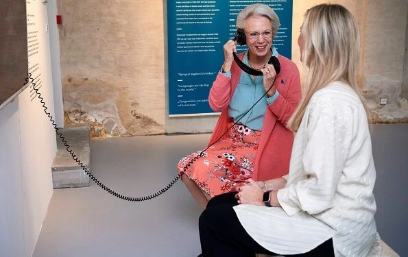 Princess Benedikte visited the exhibition Vigdis Finnbogadottir, The World's First Elected Female President at the  North Atlantic House in Copenhagen