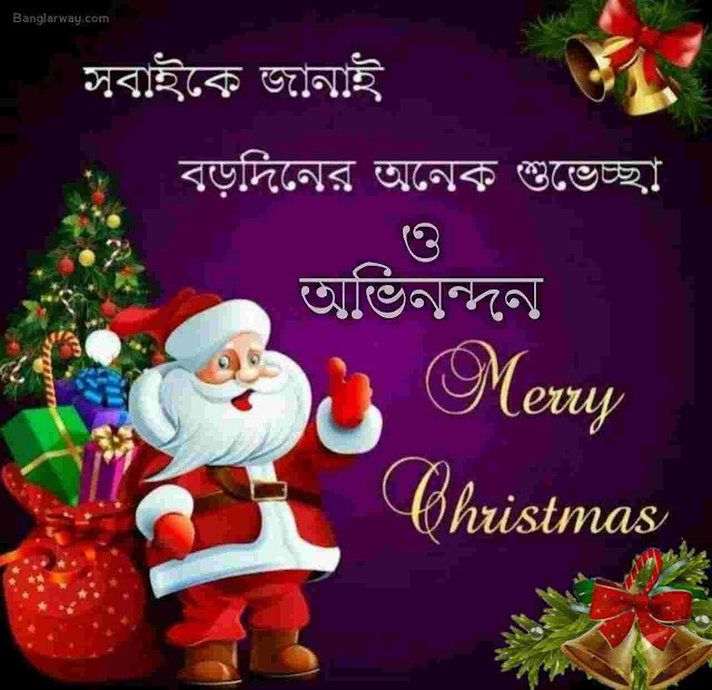 Bengali Merry Christmas Wishes Image