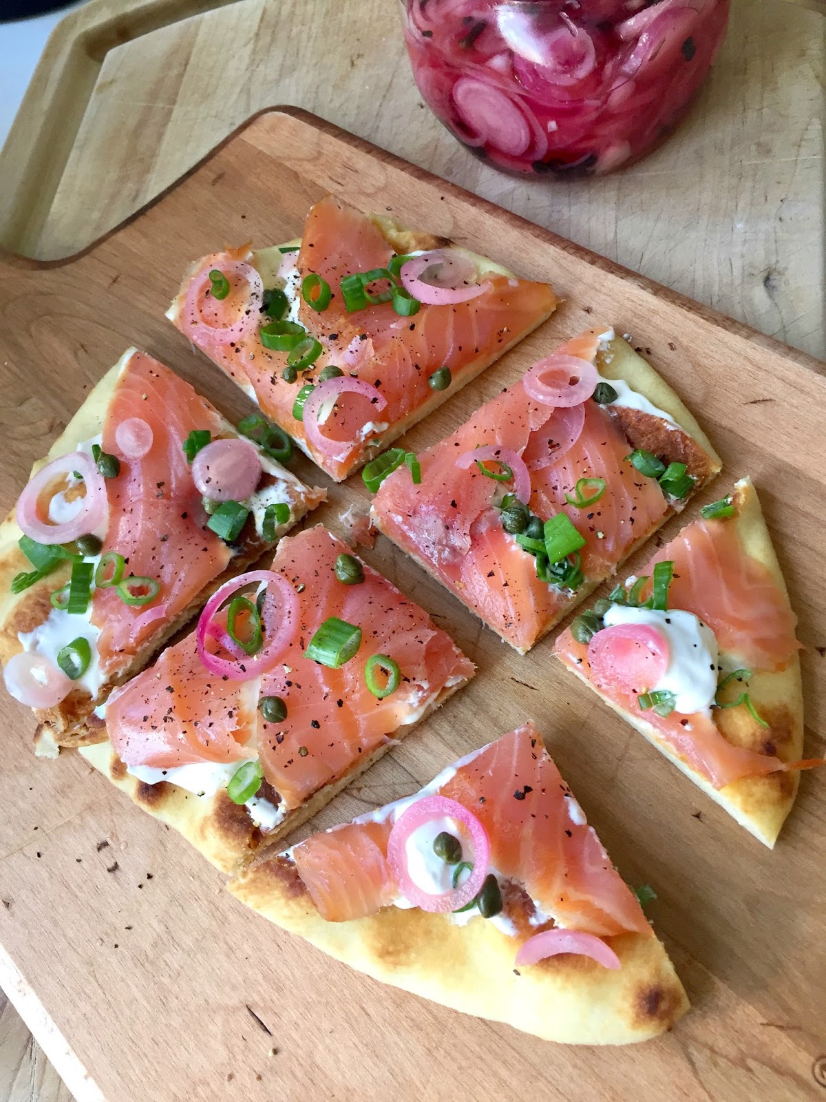 Smoked Salmon Flatbread Pizzas