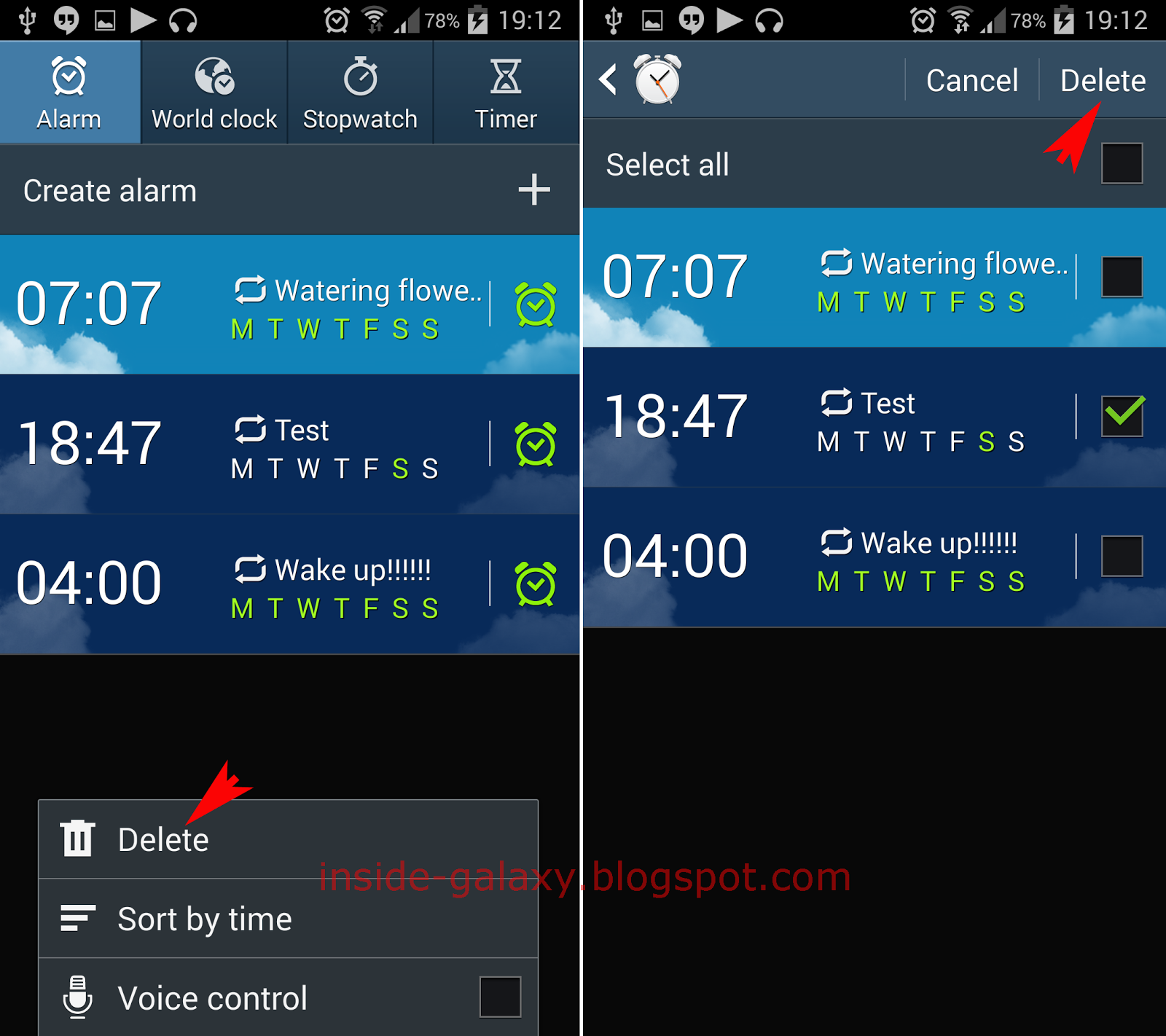 Inside Galaxy Samsung Galaxy S4 How to Create, Edit and Delete Alarm
