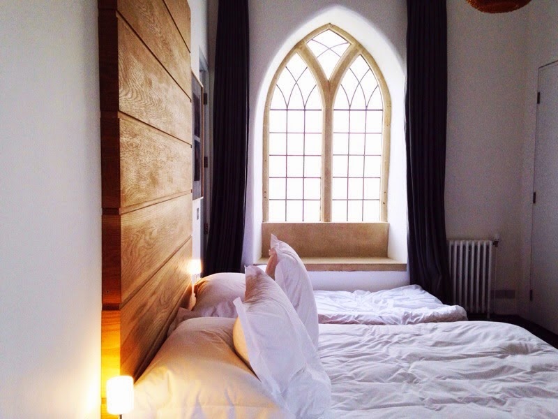 Converted chapel bedroom interior scandinavian style
