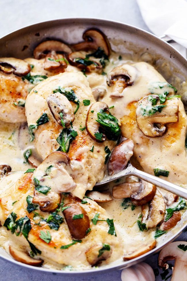 CREAMY PARMESAN GARLIC MUSHROOM CHICKEN the menu food