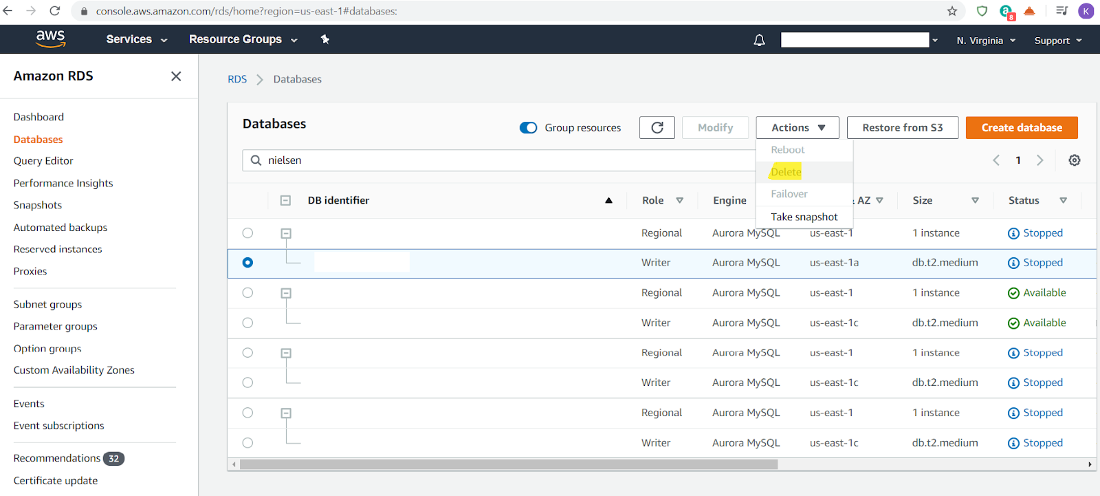 How to stop an instance in AWS; How to delete an AWS cluster
