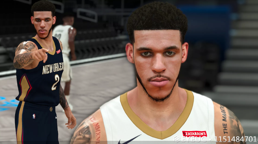 Lonzo Ball Cyberface, Hair and Body Model V2.0 By niye