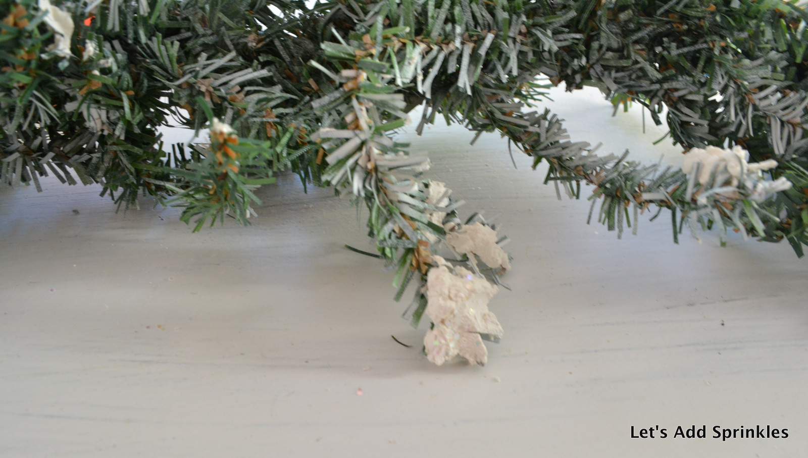 Let's Add Sprinkles Tutorial for Flocking Christmas Greenery