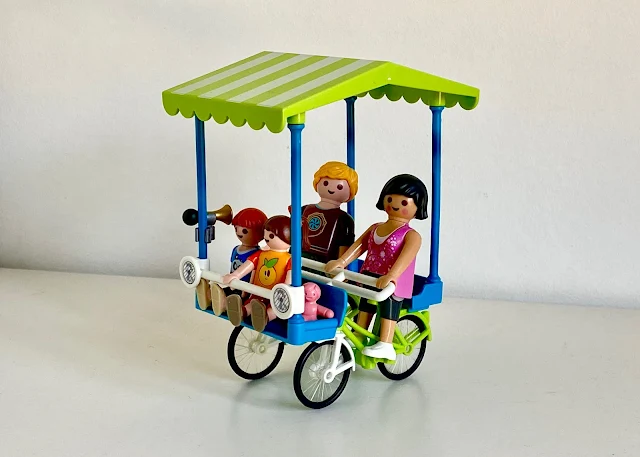 Close up of the PLAYMOBIL family bicycle set