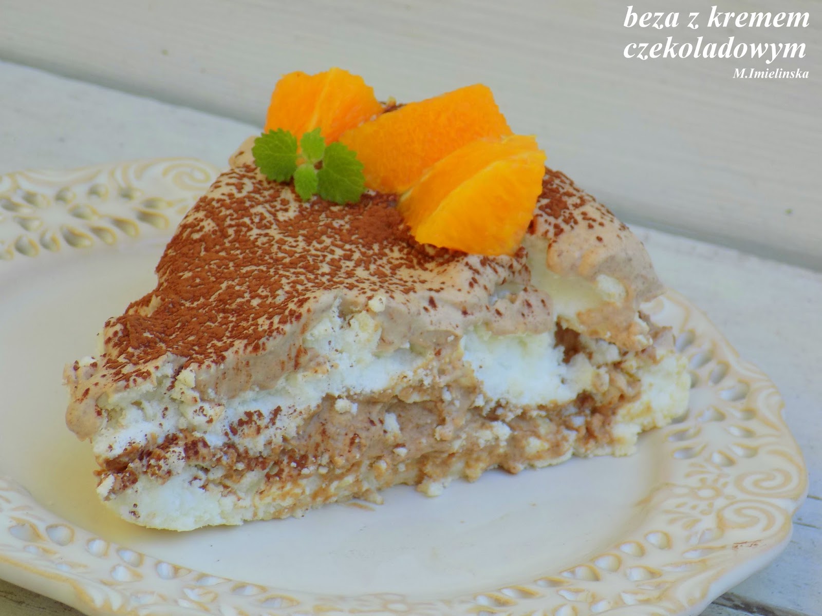 Domowa Cukierenka beza z kremem czekoladowym