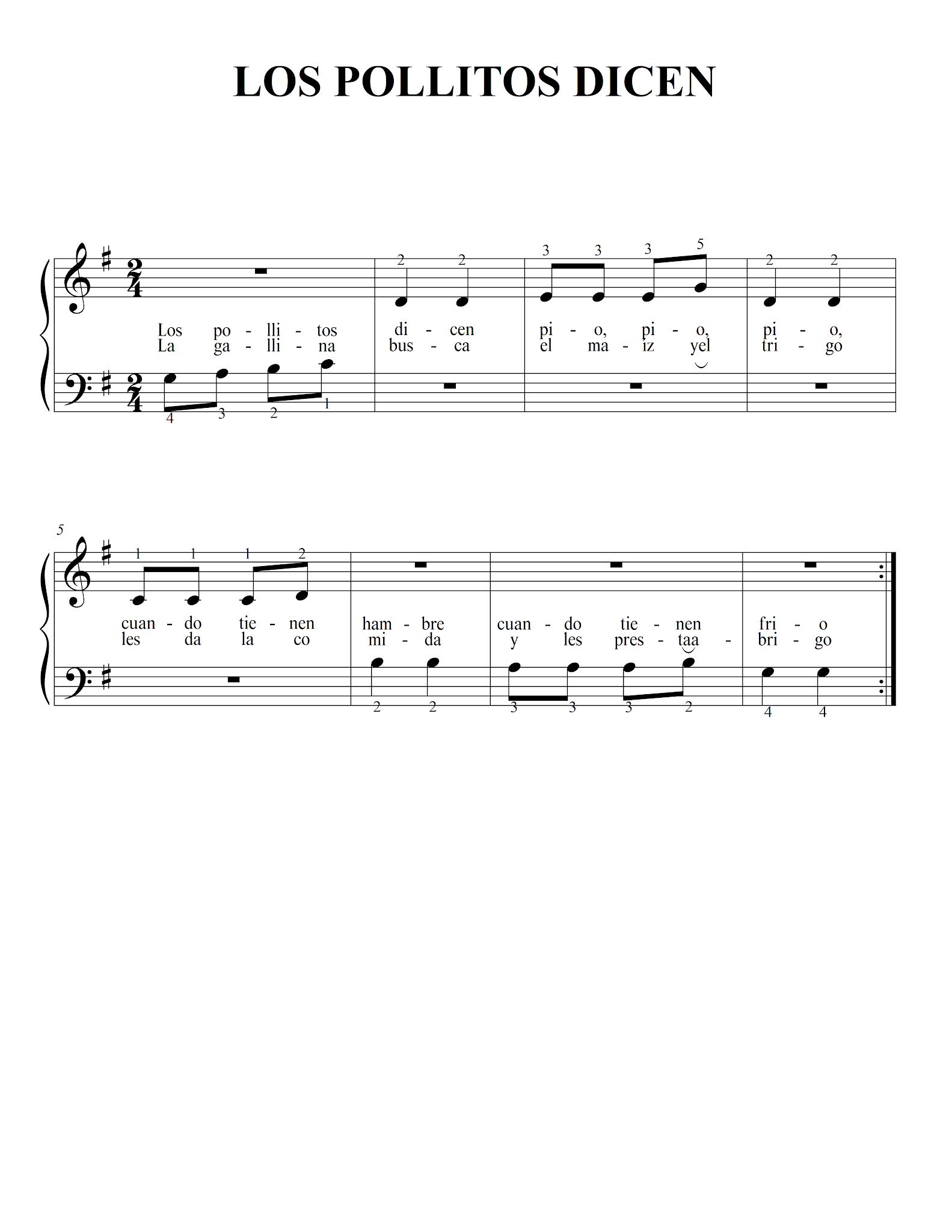 CEMCRUZ LOS POLLITOS DICEN + PARTITURA PARA PIANO