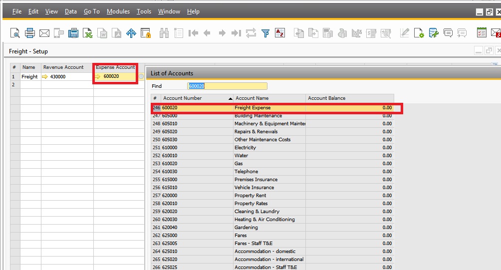 SAP Business One Knowledge Manage Freight Charges in Purchasing Document