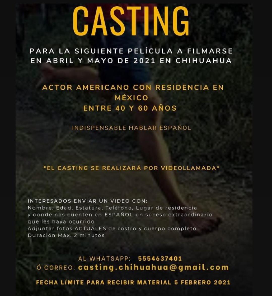 CASTING para PELÍCULA a filmarse en CHIHUAHUA se buscan ACTORES y