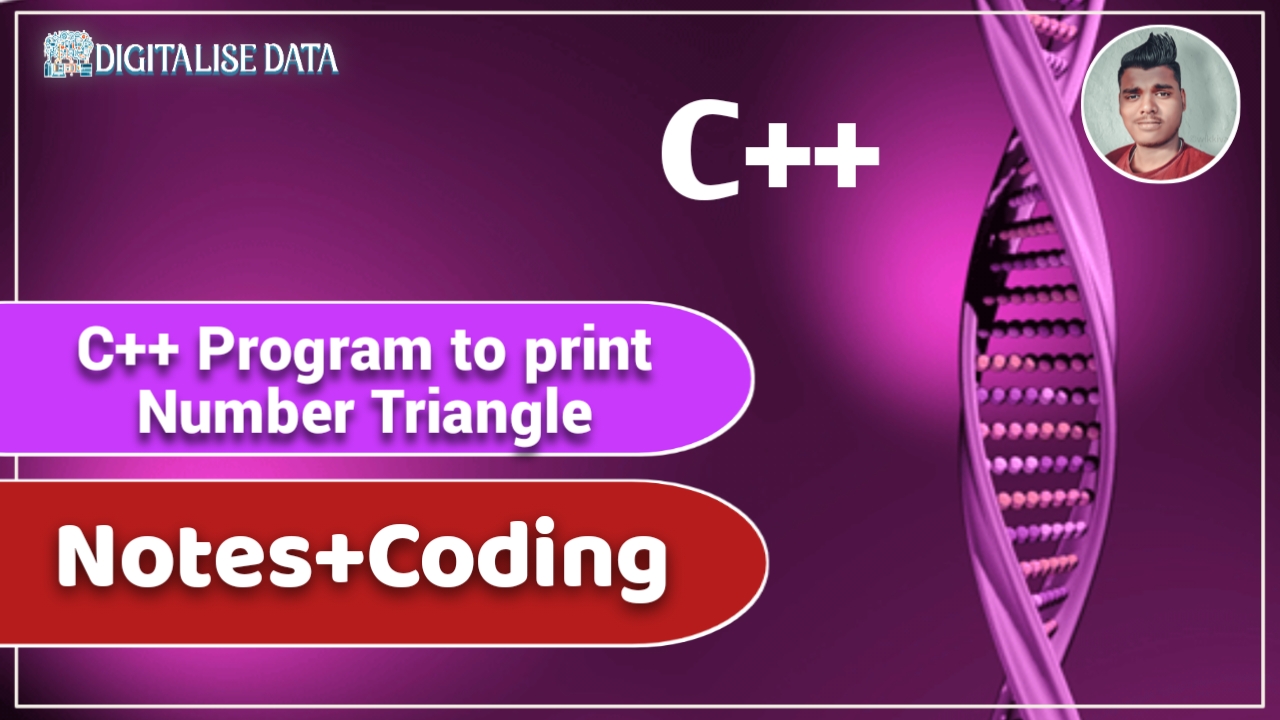 C++ Program to print Number Triangle Coding by Digitalise Data