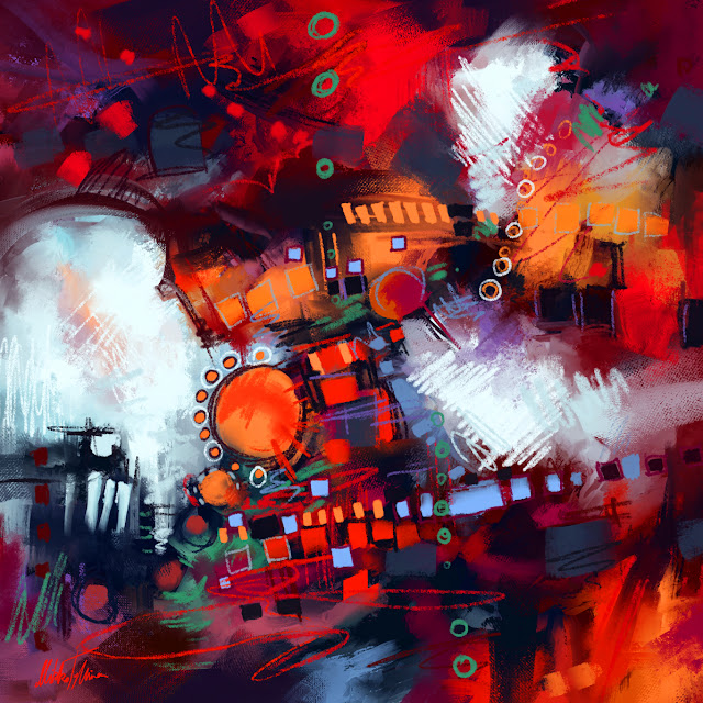 Through the looking glass digital colorful abstract painting by Mikko Tyllinen