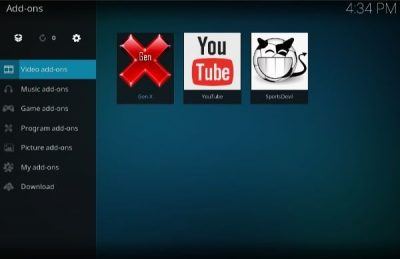 Instalar el complemento Gen-X Kodi