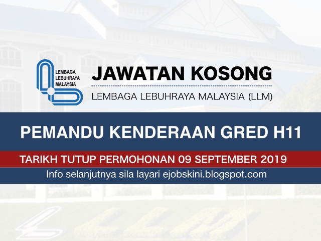 Jawatan Kosong LLM - Tarikh Tutup 09 September 2019
