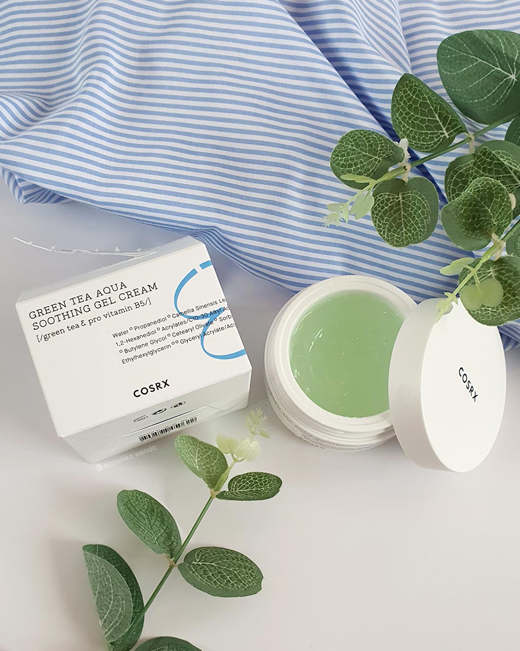 COSRX Hydrium Green Tea Aqua Soothing Gel Cream Review fransiska wenda