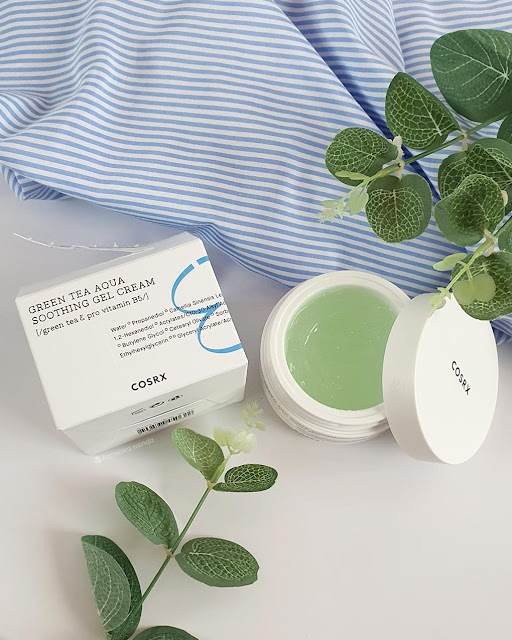 COSRX Hydrium Green Tea Aqua Soothing Gel Cream Review fransiska wenda