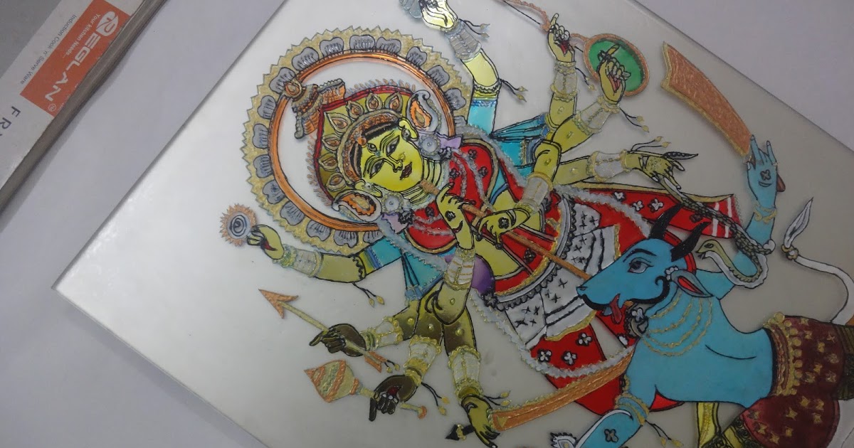 11 Or 700 Rupee Only Glass painting (Durga glass painting)