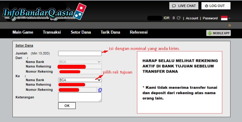 PANDUAN CARA MELAKUKAN SETOR DANA ( DEPOSIT ) Kumpulan