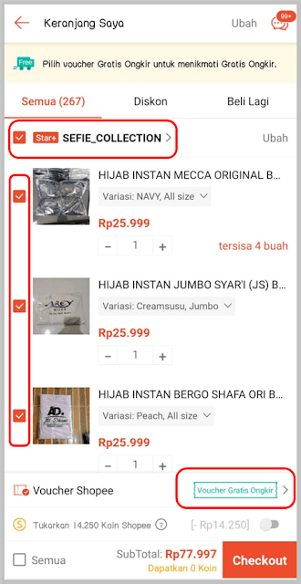 Cara Menggabungkan Ongkir di Shopee