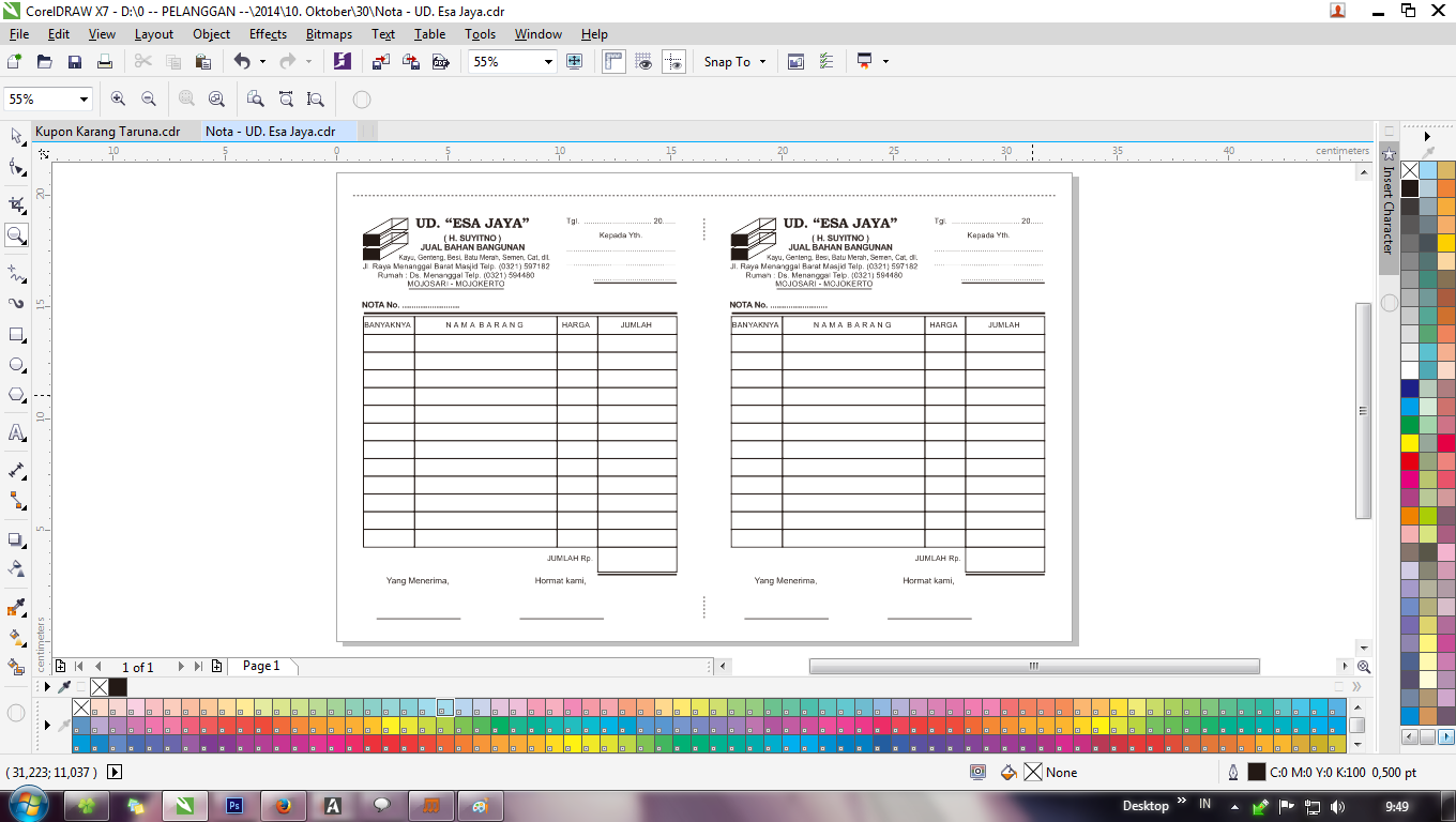 Tutorial Membuat Nota Ukuran Setengah Folio ( Berdiri/Vertical ...