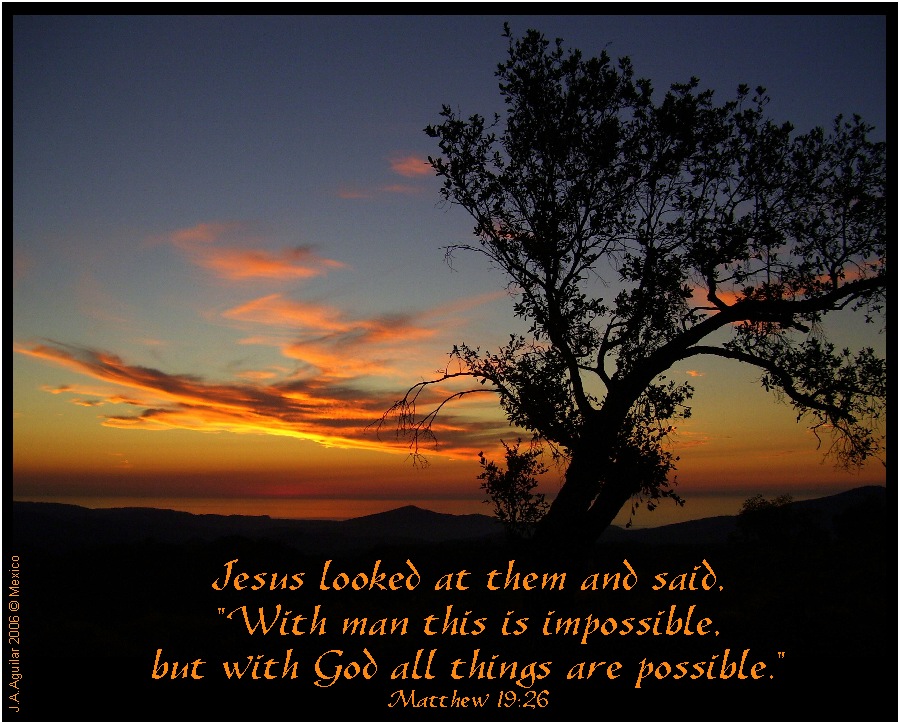 Inspiration for you...: Matthew 19:26 All things are possible...