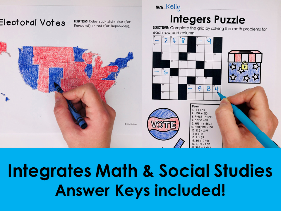 Kelly McCown: Election Day Math Worksheets for Middle School